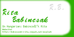 rita babincsak business card